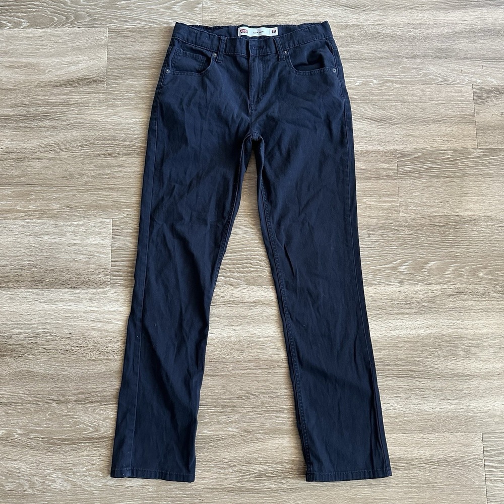 Levi's 511 Slim Straight Leg Denim Jeans Black Youth Boys 18
